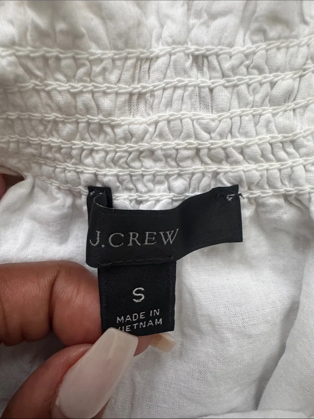J. Crew White Eyelet Off-Shoulder Crop Top